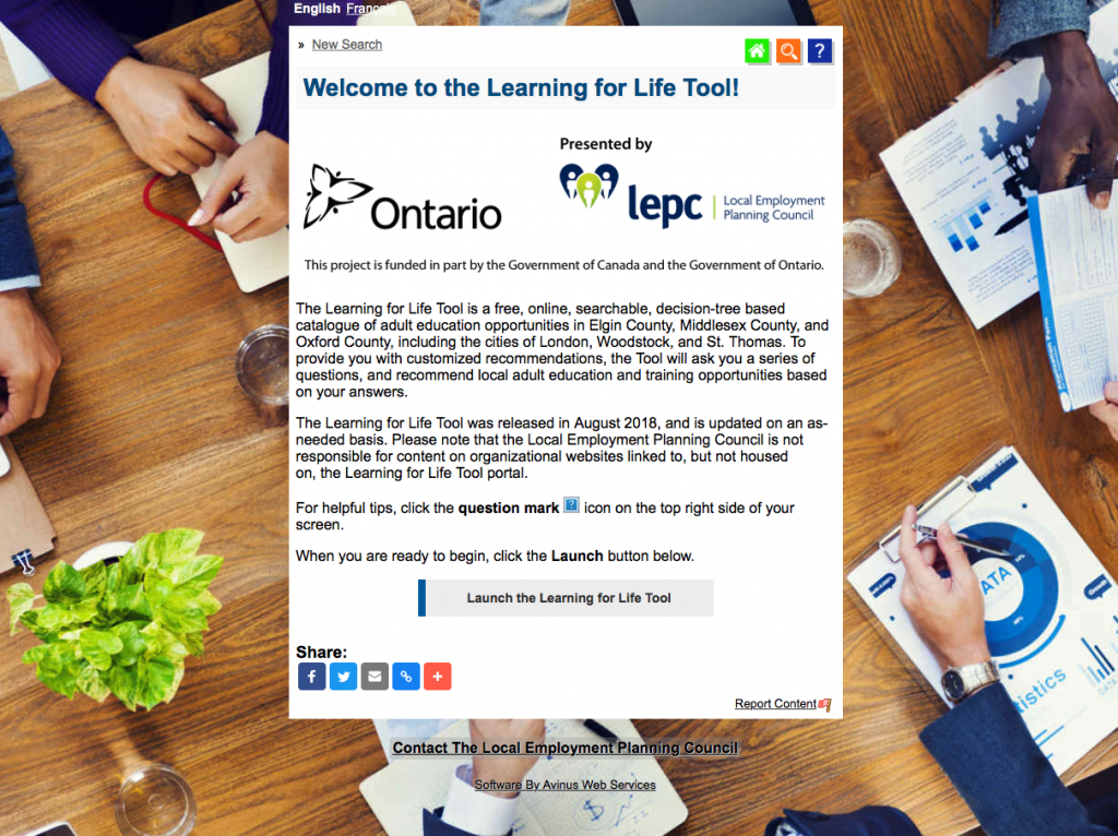 Learning for Life Tool
